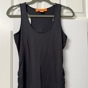 CYNTHIA STEFFE TANK XS Black Racer Back Gathered at ea side NWOT